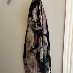 Silky floral scarf